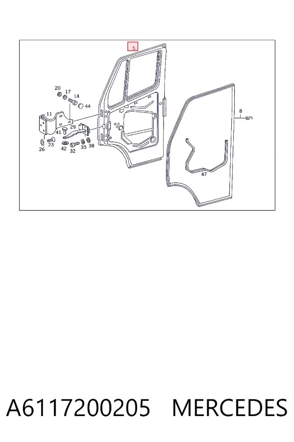 Puerta delantera izquierda A6117200205 Mercedes