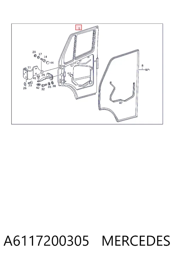 Puerta delantera derecha A6117200305 Mercedes