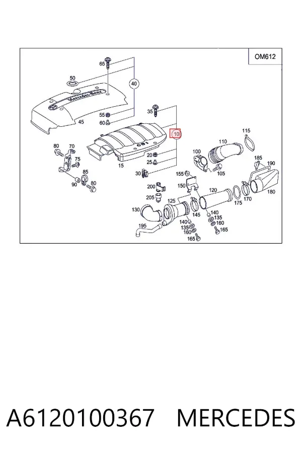 Tapa motor A6120100367 Mercedes