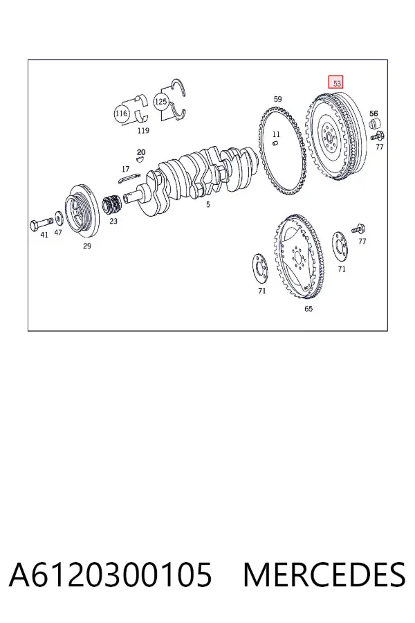 Volante motor A6120300105 Mercedes