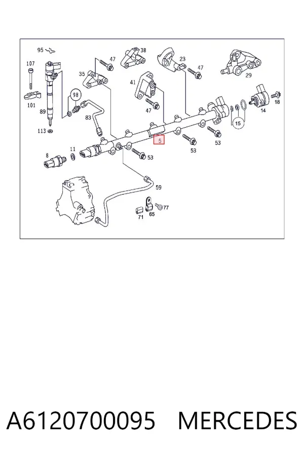 Rampa de combustible A6120700095 Mercedes
