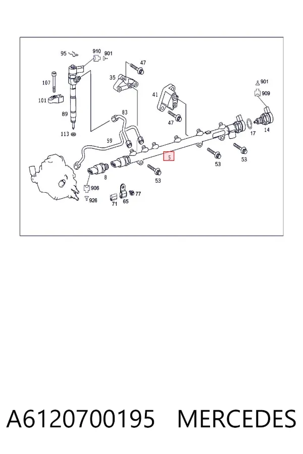 Rampa de combustible A6120700195 Mercedes