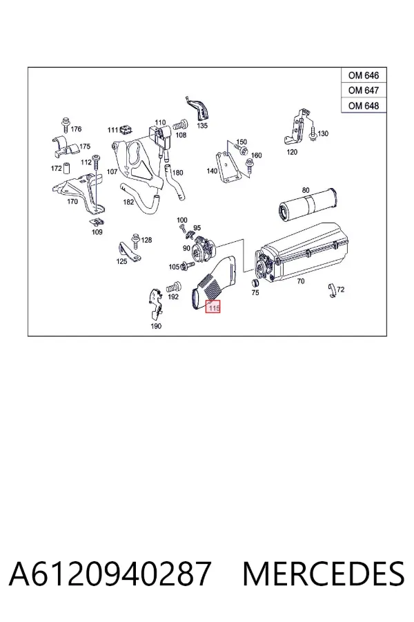 Tubo flexible de aspiración A6120940287 Mercedes