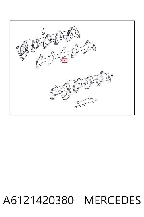 Junta colector escape A6121420380 Mercedes