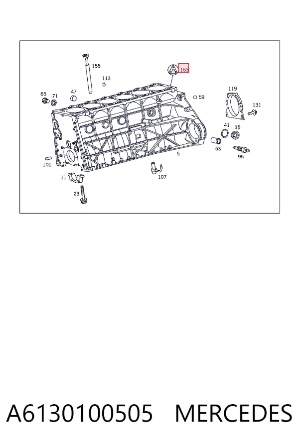 Juego de juntas inferiores del motor A6130100505 Mercedes