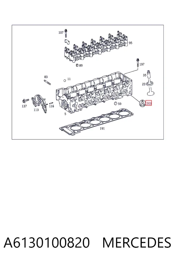 Juego de juntas superiores de motor A6130100820 Mercedes