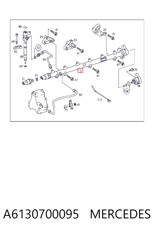 Rampa de combustible A6130700095 Mercedes