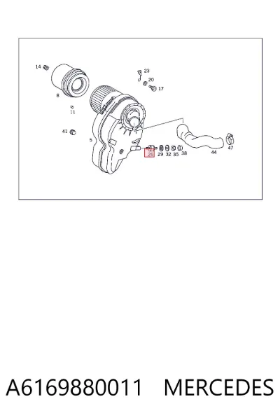Soporte del filtro de aire MERCEDES A6169880011