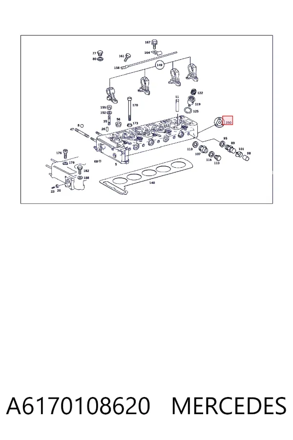 Juego de juntas para motor A6170108620 Mercedes