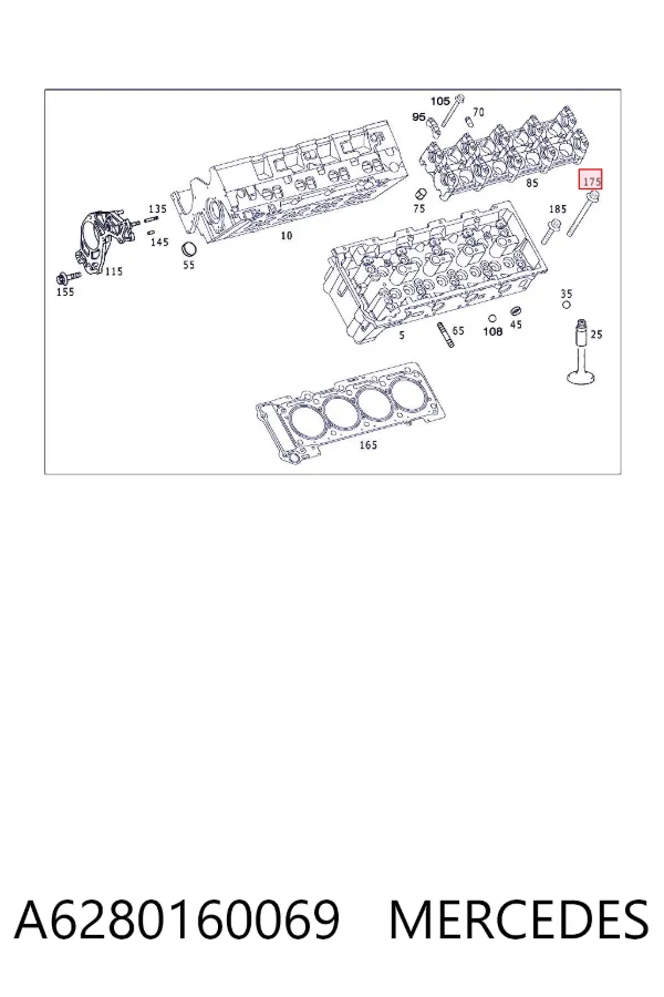 Tornillo culata A6280160069 Mercedes