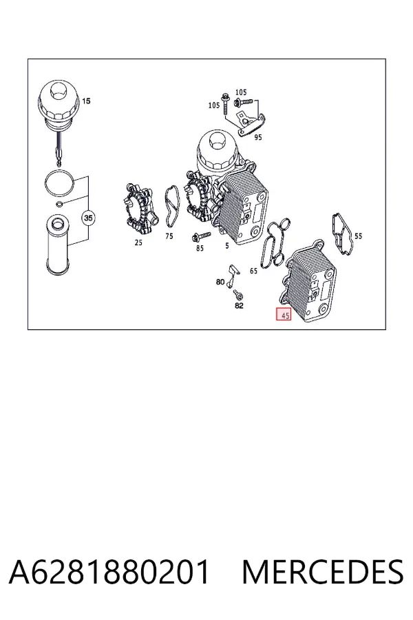 Radiador de aceite A6281880201 Mercedes