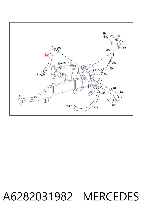 Tubo de ventilación del cárter A6282031982 Mercedes