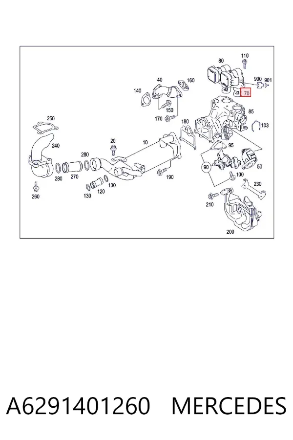 Válvula EGR A6291401260 Mercedes