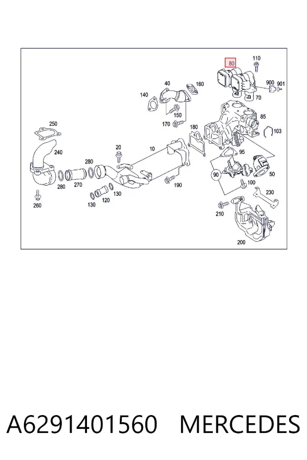 Válvula EGR A6291401560 Mercedes