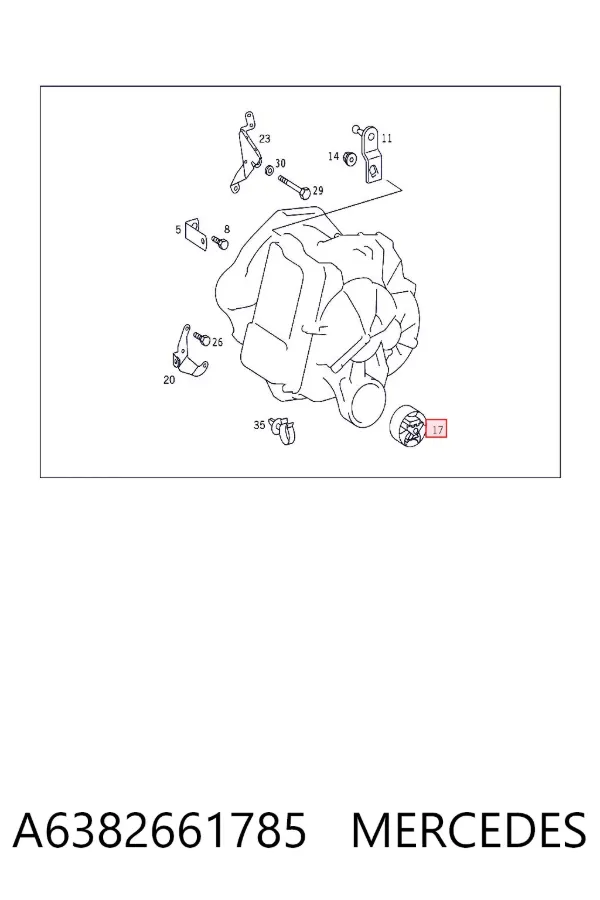 Taco de caja de cambios A6382661785 Mercedes