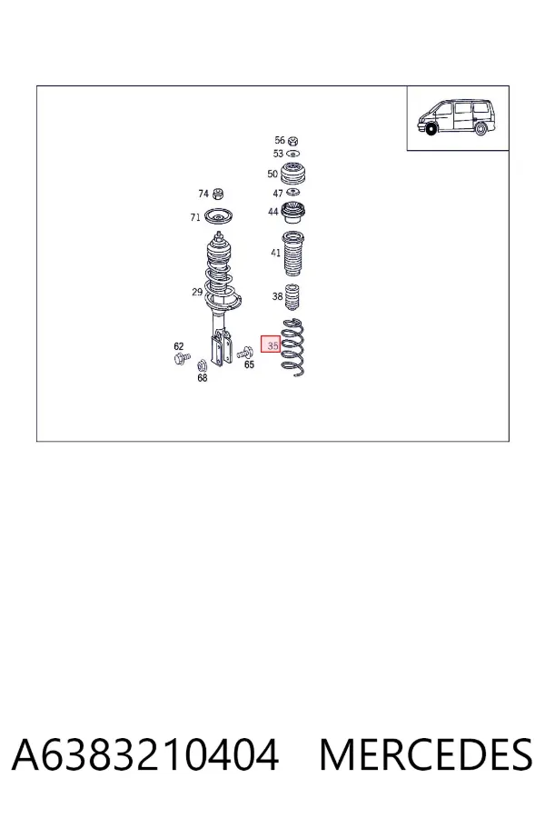 Muelle delantero A6383210404 Mercedes