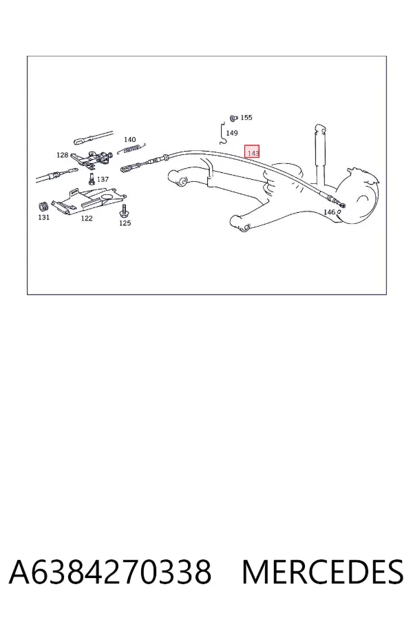 Cable de freno de mano trasero derecho/izquierdo A6384270338 Mercedes