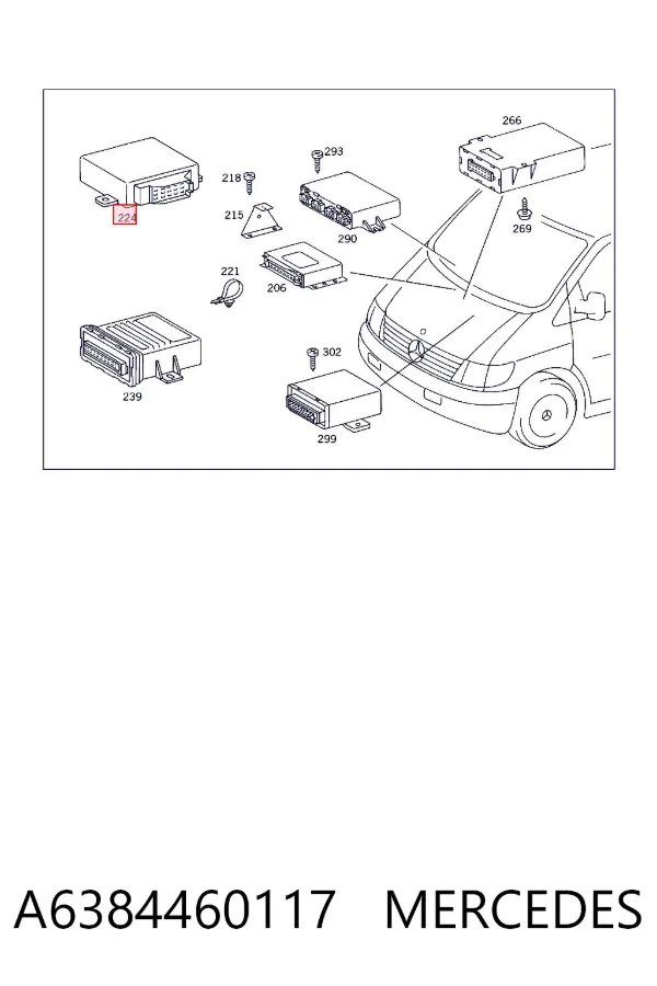 Módulo de suspensión neumática A6384460117 Mercedes