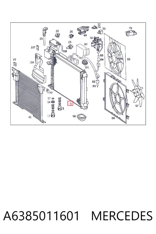 Radiador A6385011601 Mercedes