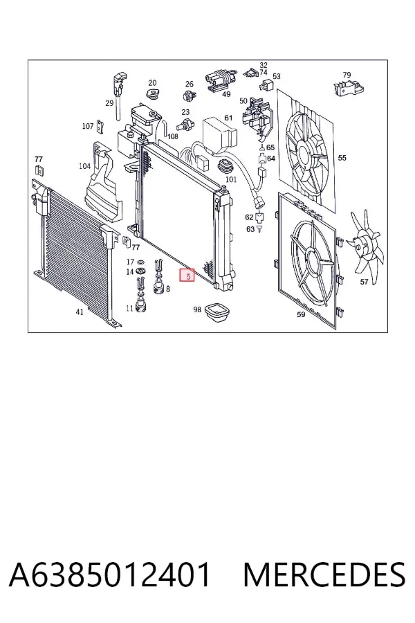 Radiador A6385012401 Mercedes