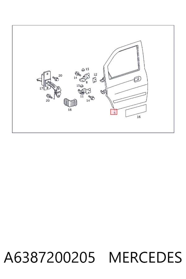 Puerta delantera izquierda A6387200205 Mercedes