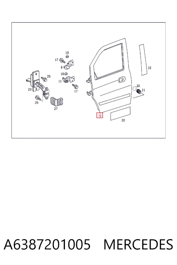 Puerta delantera izquierda A6387201005 Mercedes