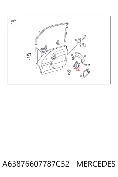 Manija interior de puerta delantera izquierda MERCEDES A63876607787C52