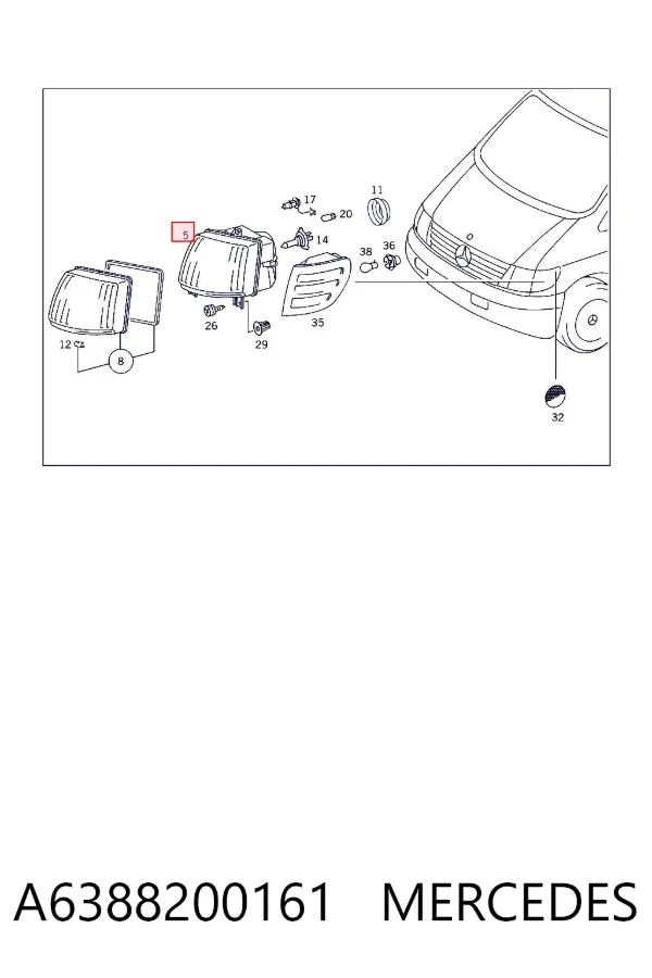 Faro derecho A6388200161 Mercedes