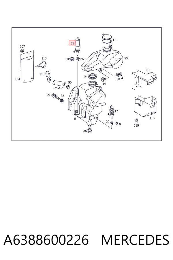 Bomba-motor de lavafaros A6388600226 Mercedes