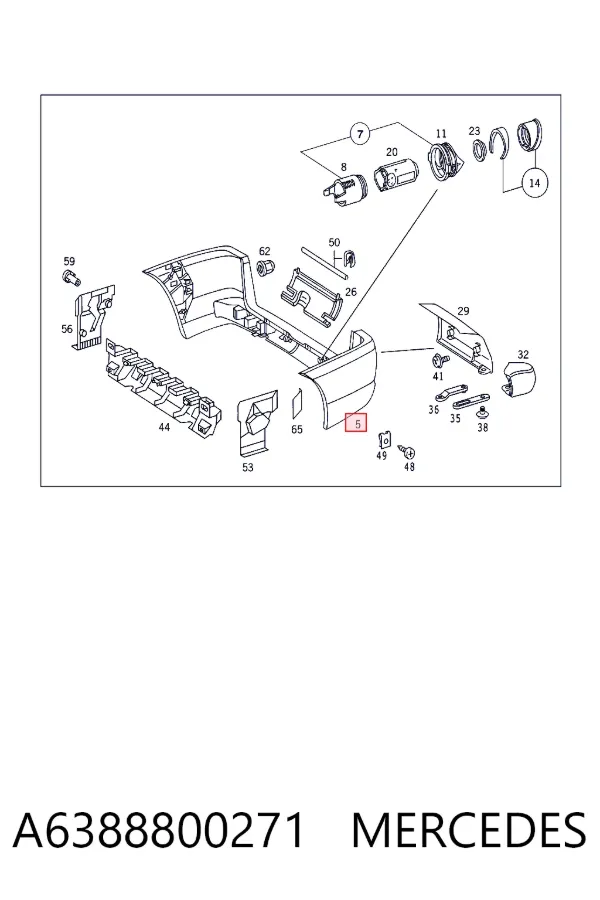 Parachoques trasero A6388800271 Mercedes