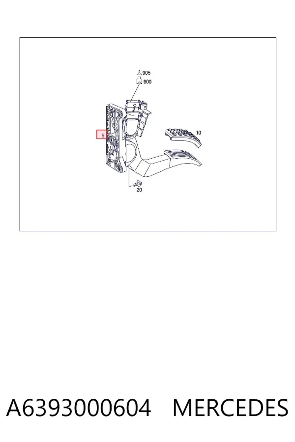 Pedal del acelerador A6393000604 Mercedes