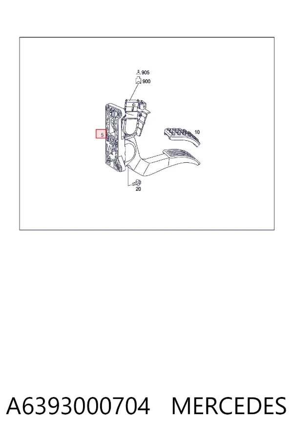 Pedal del acelerador A6393000704 Mercedes