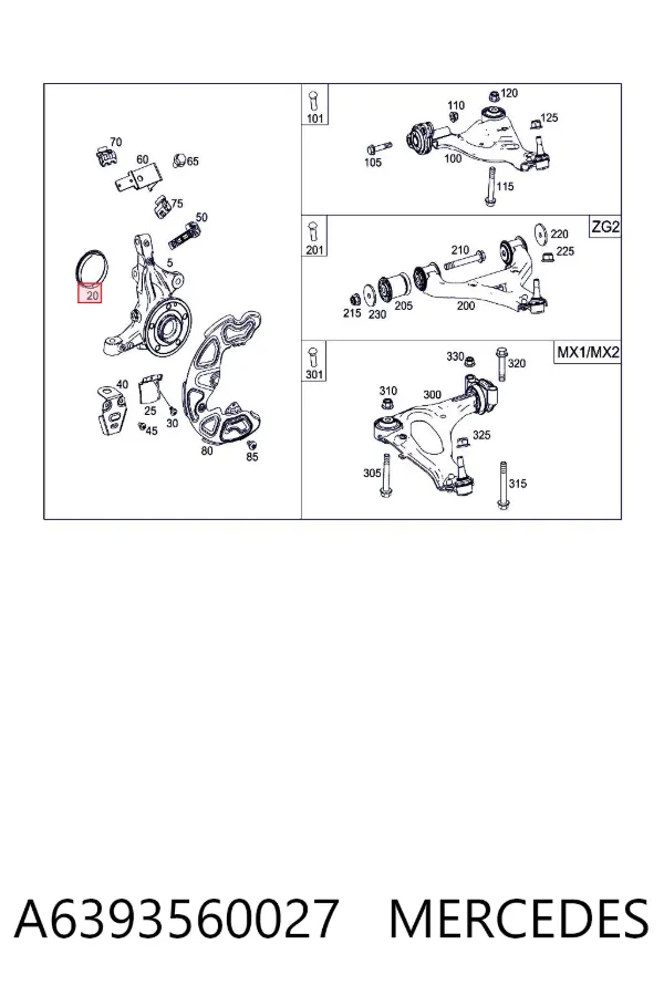 Tapón de la protección del disco de freno delantero A6393560027 Mercedes