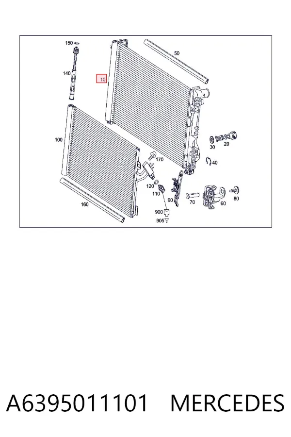 Radiador A6395011101 Mercedes