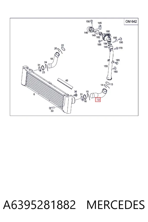 Tubo intercooler A6395281882 Mercedes