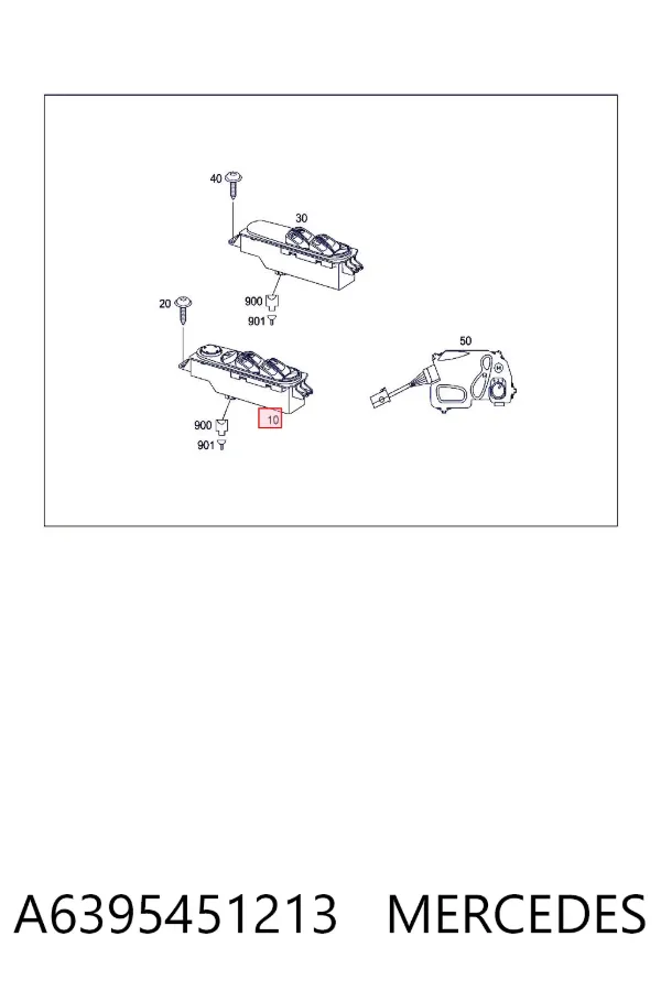 Interruptor de elevalunas delantera izquierda A6395451213 Mercedes