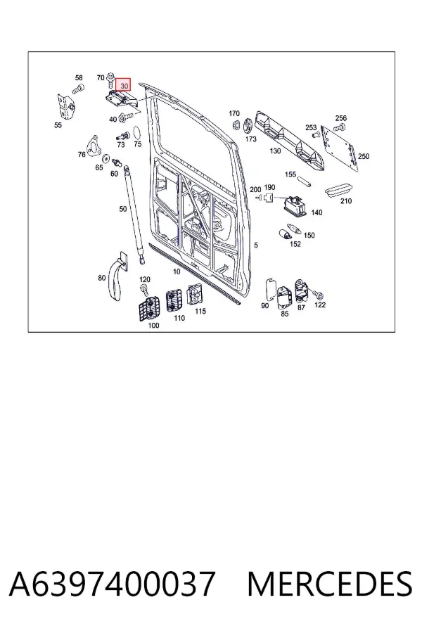 Bisagra de puerta trasera A6397400037 Mercedes