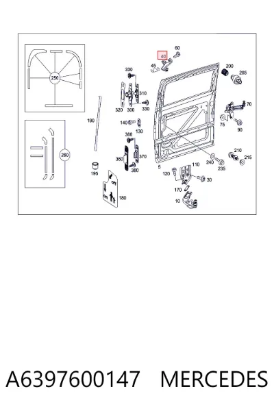 Rodillo superior derecho de puerta corrediza MERCEDES A6397600147