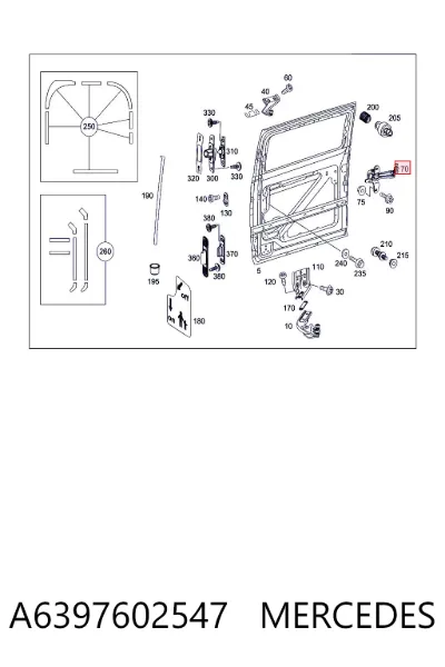 Rodillo central derecho de puerta corrediza MERCEDES A6397602547