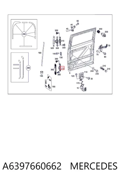 Tope superior de puerta corrediza MERCEDES A6397660662
