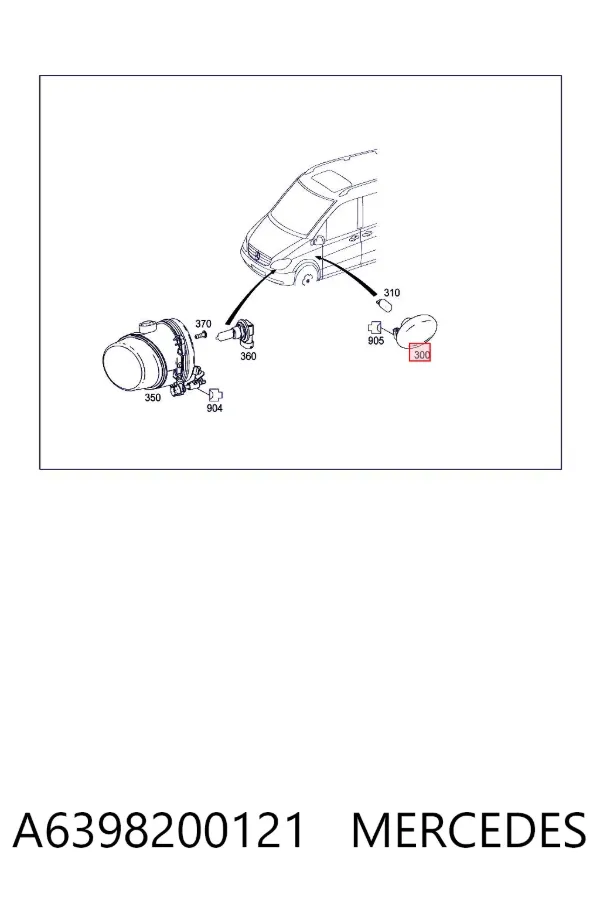 Luz intermitente de guardabarros A6398200121 Mercedes