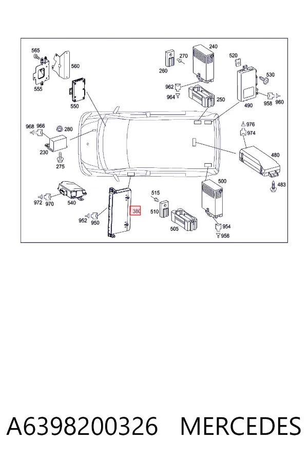 Unidad de confort de la puerta delantera A6398200326 Mercedes