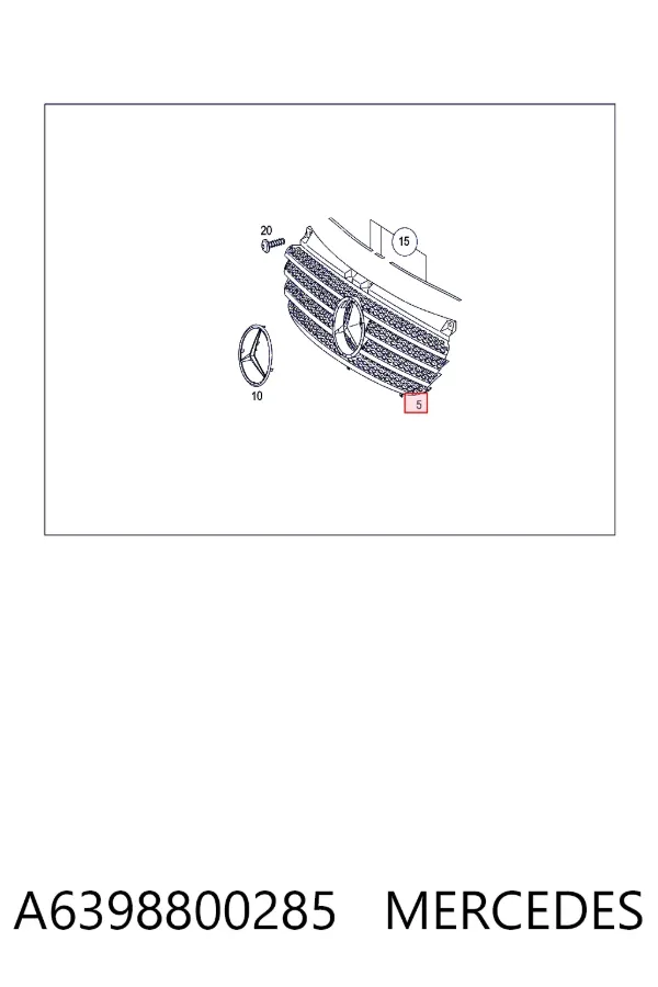 Parrilla A6398800285 Mercedes