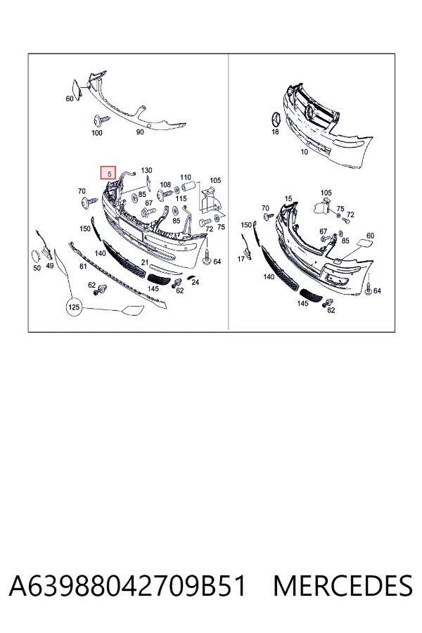 Paragolpes A63988042709B51 Mercedes