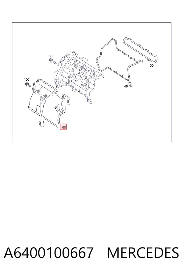 Tapa motor A6400100667 Mercedes