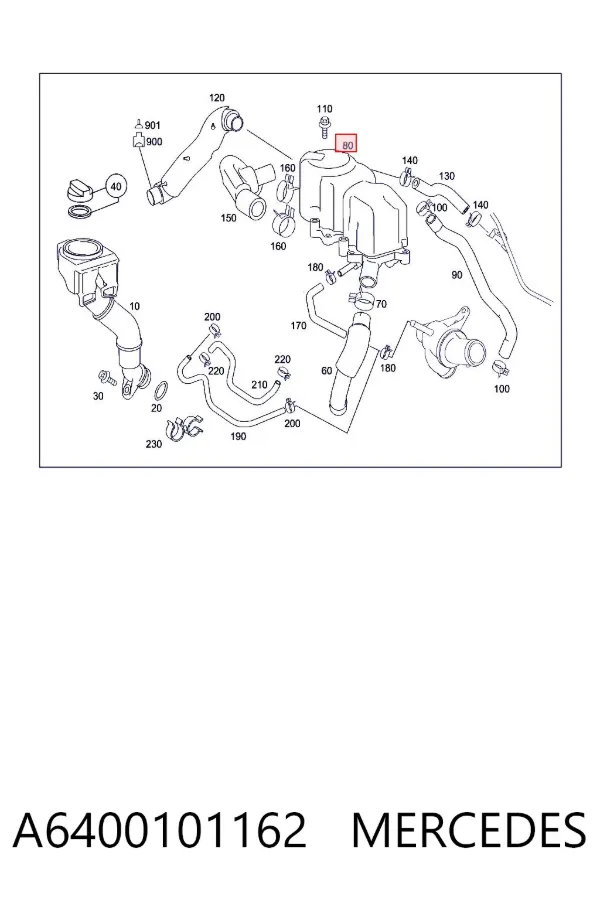 Separador de aceite del sistema de ventilación del cárter A6400101162 Mercedes