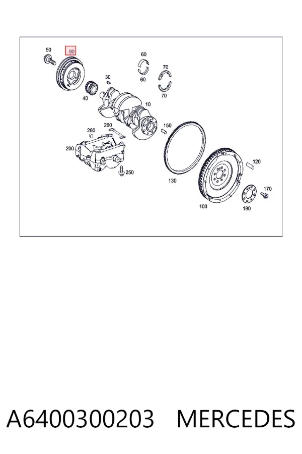 Polea de cigüeñal A6400300203 Mercedes