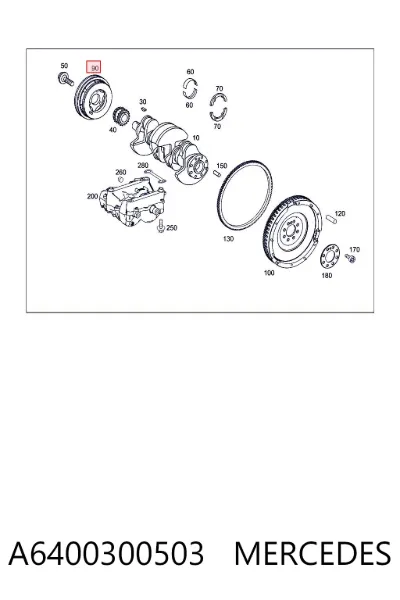 Polea del cigüeñal MERCEDES A6400300503