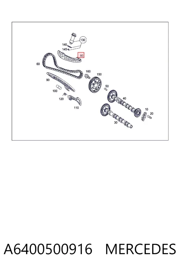 Tensor superior de la cadena de distribución A6400500916 Mercedes