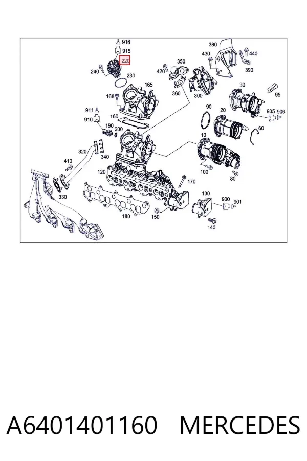 Válvula EGR A6401401160 Mercedes